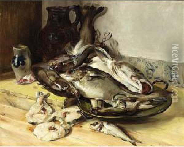 Cod-fish Oil Painting - Willem Roelofs