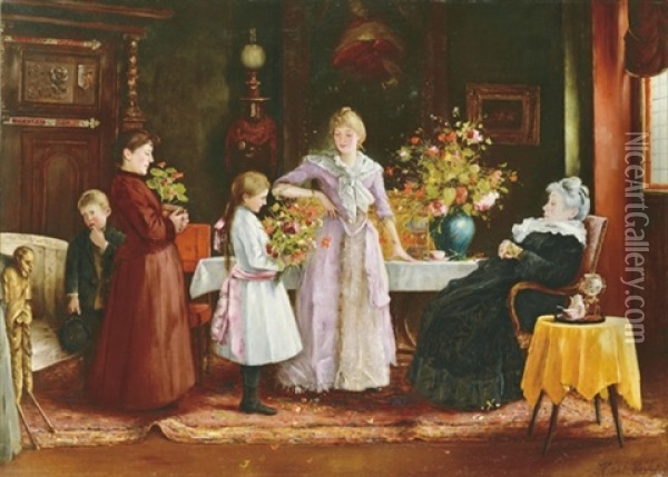 Visiting Grandmother (the Sleeping Granny) Oil Painting - Jozsef Rippl-Ronai