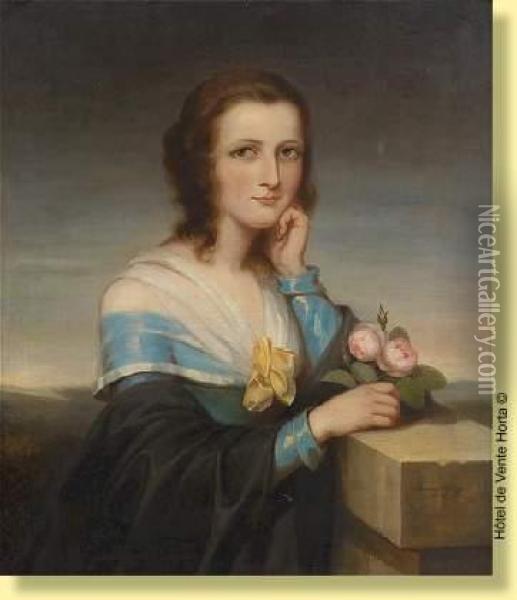 Portrait De Mademoiselle Kreglinger Oil Painting - Fanny Geefs