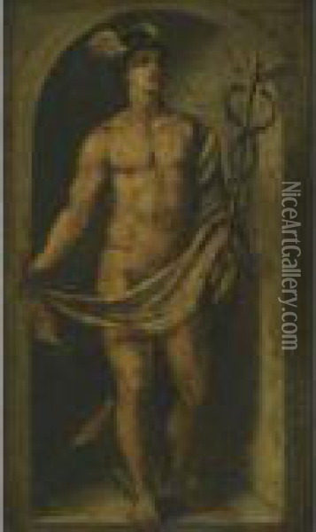 Mercury; 
Jupiter Oil Painting - Polidoro Da Caravaggio (Caldara)
