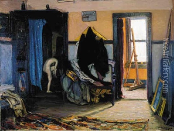 Studio Interior Oil Painting - Joseph Kleitsch