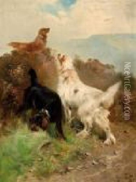 Drie Honden Oil Painting - Henry Schouten