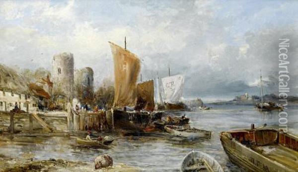 Shipping Off Conway Castle Oil Painting - William Edward Webb