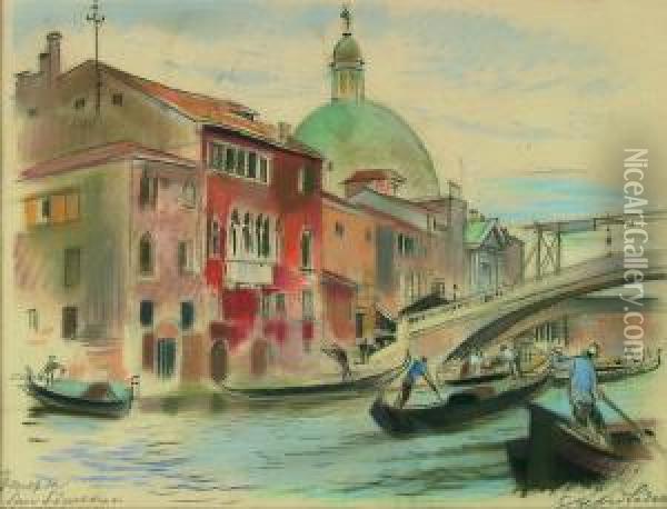Venezia San Simeone Oil Painting - Alfred Reder