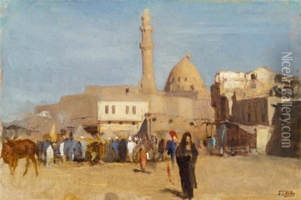 Markt In Kairo Oil Painting - Carl Leopold Mueller