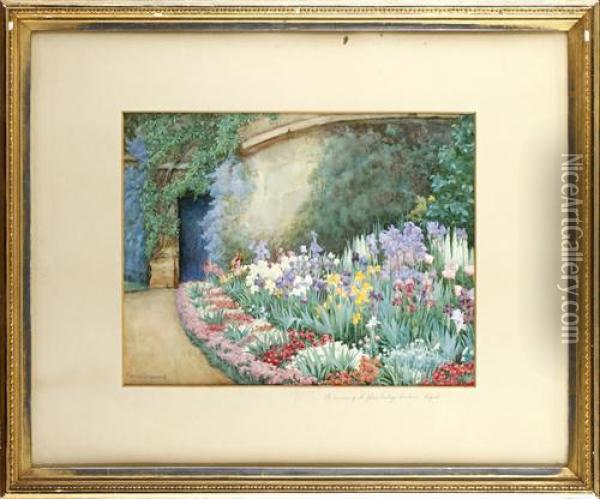 A Corner Of St John's College Garden, Oxford Oil Painting - Frances Drummond