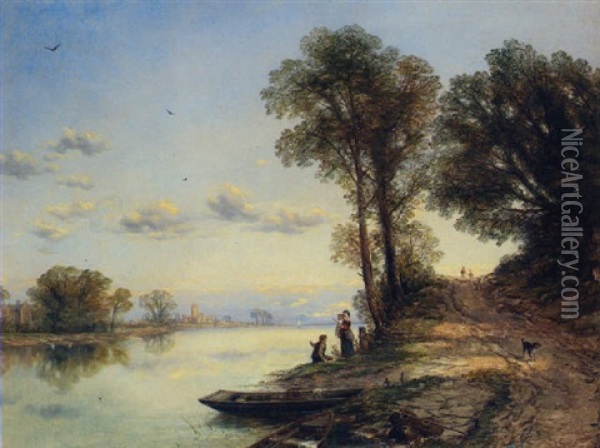 A Summer's Day On The Thames Oil Painting - Thomas Creswick