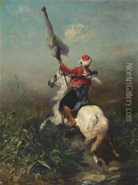 The Standard Bearer Oil Painting - Georges Washington