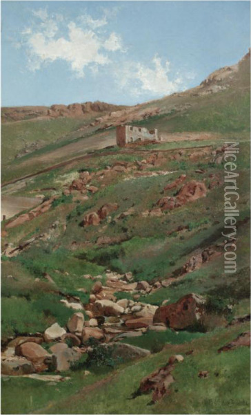 Un Paisaje De El Escorial (landscape In El Escorial) Oil Painting - Aureliano de Beruete y Moret