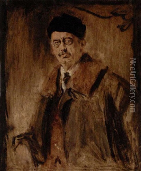Portrat Des Dr. Georg Heim, Regensburg Oil Painting - Leo Samberger