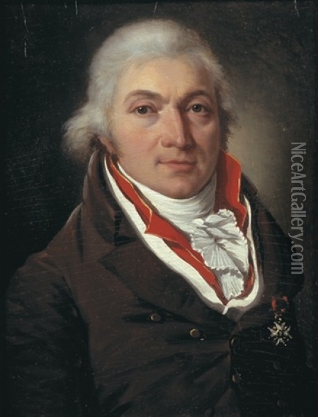 Le Portrait De Monsieur Roussillon, Chevalier De Saint Louis Seigneur De Marimbois Et Dampvitoux Oil Painting - Francois Jean (Jean Francois) Sablet