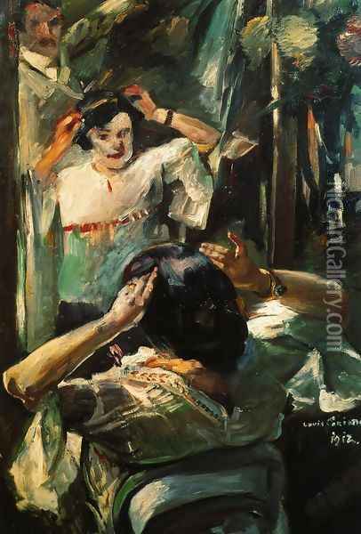 At the Mirror Oil Painting - Lovis (Franz Heinrich Louis) Corinth