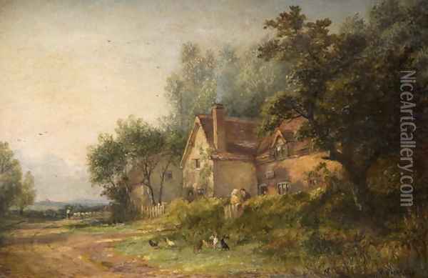 Lane at Bridgnorth Oil Painting - William Henry Vernon