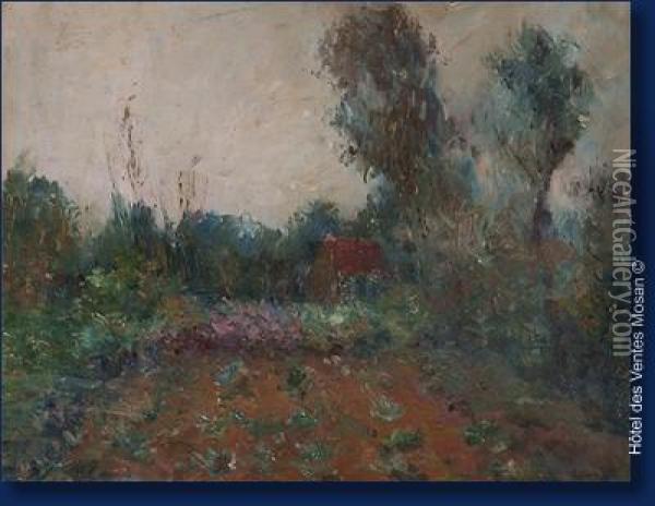 Le Jardin D'emile Verhaeren A Saint-amand Oil Painting - Romain Steppe