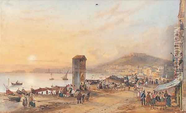 The bay of Naples Oil Painting - Giacinto Gigante