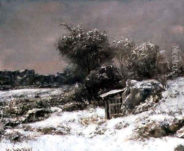 Winter Scene Oil Painting - Gustave Courbet