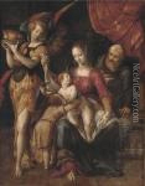 The Holy Family With The Infant Saint John The Baptist Oil Painting - Denys Fiammingo Calvaert