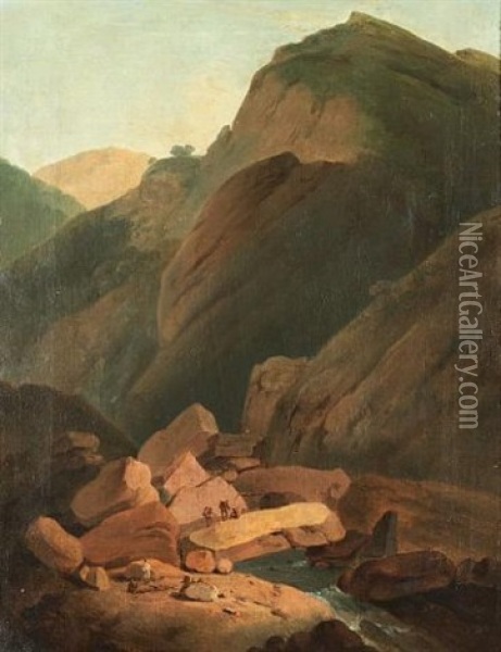 The Koh Valley In Garhwal, Northern India (in Collab. W/william Daniell) Oil Painting - Thomas Daniell