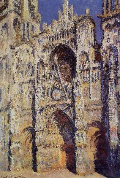 Rouen Cathedral, the Portal and the Tour d'Albane, Full Sunlight Oil Painting - Claude Oscar Monet
