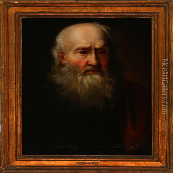 An Elderly Man With Long Hair And Beard Oil Painting - Heinrich Dittmers