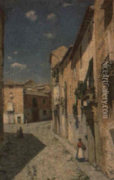Toledo Oil Painting - Ernesto Gutierrez Hernandez