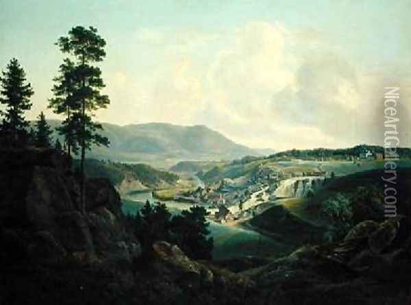 Saw Mill in Norway 1827 Oil Painting - Christian Morgenstern