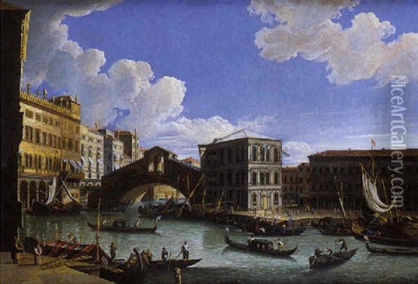 Le Pont Rialto Oil Painting - Giovanni Migliara