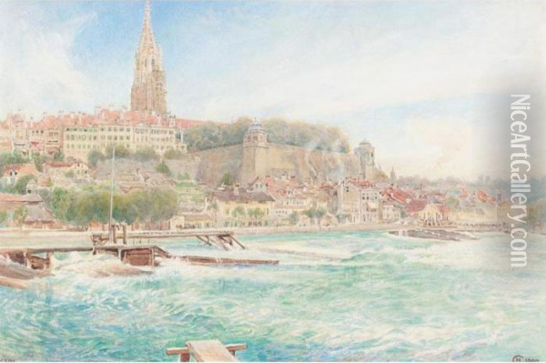 View Of Berne Oil Painting - Harry Goodwin