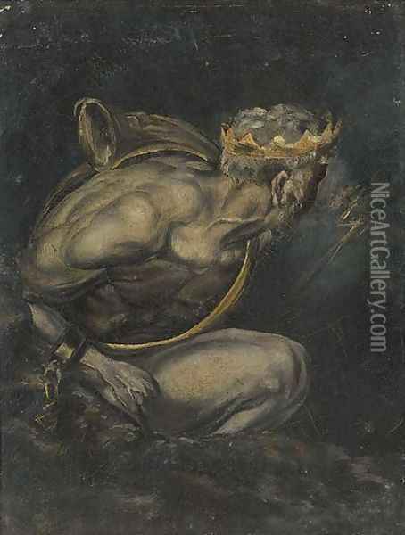 Crowned figure with lightening Oil Painting - Fuseli, Henry (Fussli, Johann Heinrich)