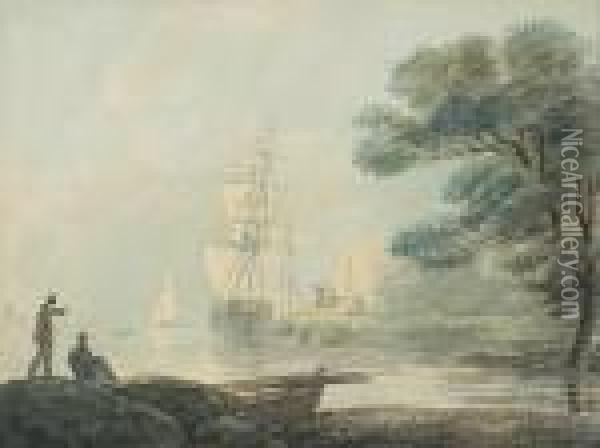 Harbor Scene Oil Painting - William Payne