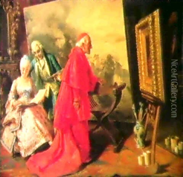 Il Critico Oil Painting - Pompeo Massani