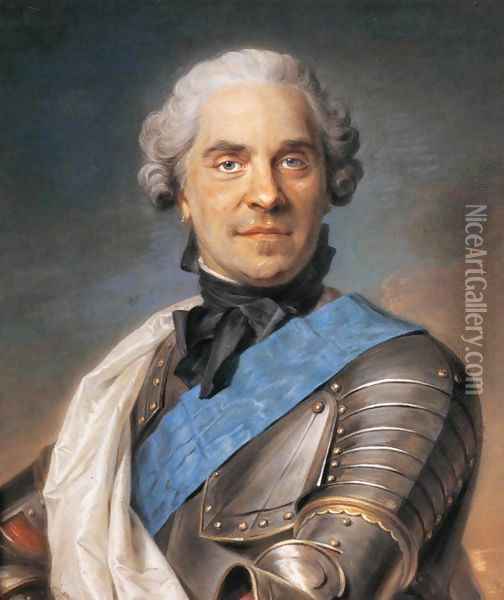 Marechal de Saxe Oil Painting - Maurice Quentin de La Tour