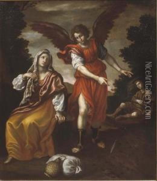Agar, Ismaele E L'angelo Oil Painting - Francesco Curradi