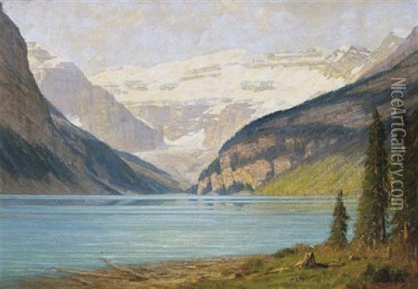Lake Louise Oil Painting - Franz Biberstein