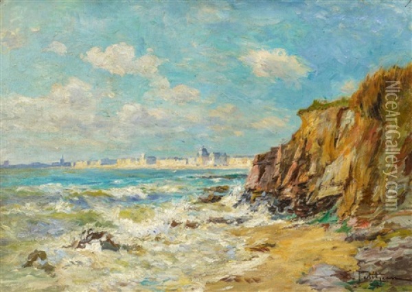 An Der Atlantikkuste Bei La Rochelle Oil Painting - Edmond Marie Petitjean