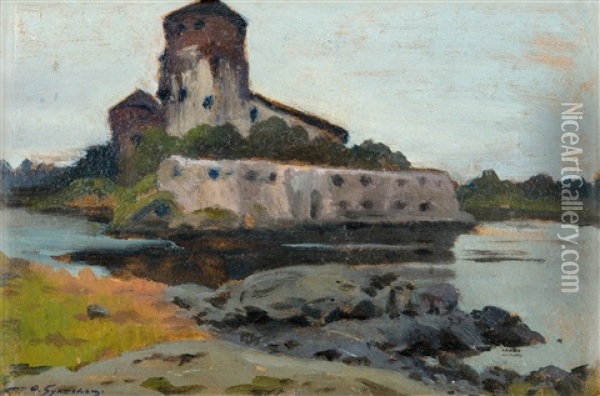Castle Of St. Olaf (olavinlinna) Oil Painting - Feodor Feodorovich Bukholts