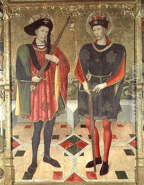 St Abdon and St Sennen martyrs who died in Rome Oil Painting - Jaume Huguet