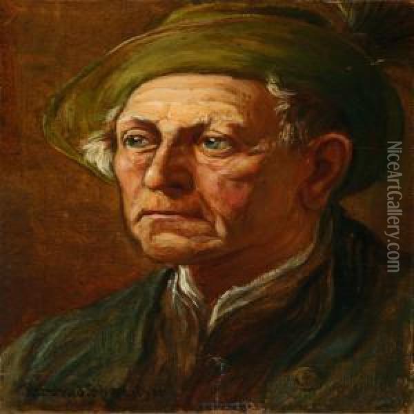Portrait Of Agentleman Oil Painting - Reinhold Schweitzer