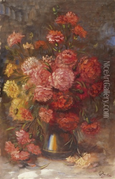 Vase Mit Nelkenpracht Oil Painting - Giuseppe Bonalini