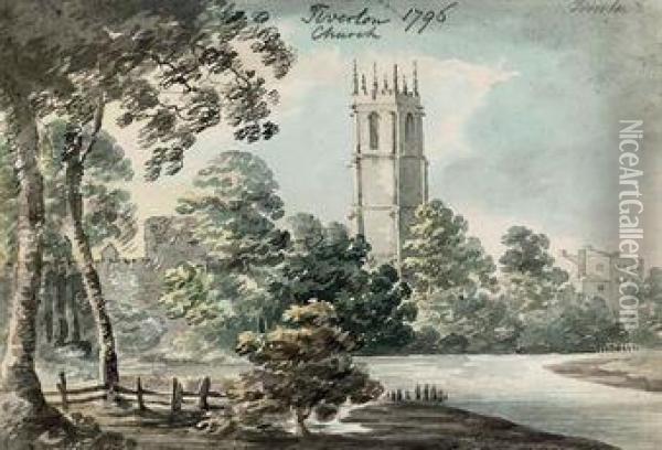 Views Of Devon, Somerset And Monmouthshire Including: Tivertonchurch (illustrated) Oil Painting - John Swete