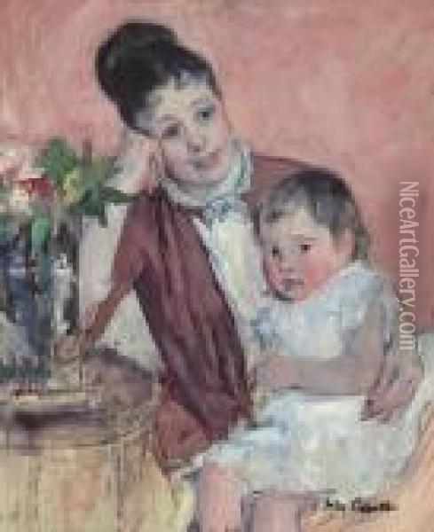 Madame H. De Fleury And Her Child Oil Painting - Mary Cassatt