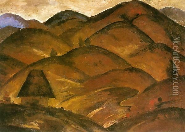 Landscape with Mountains 1922 Oil Painting - Maria Modok