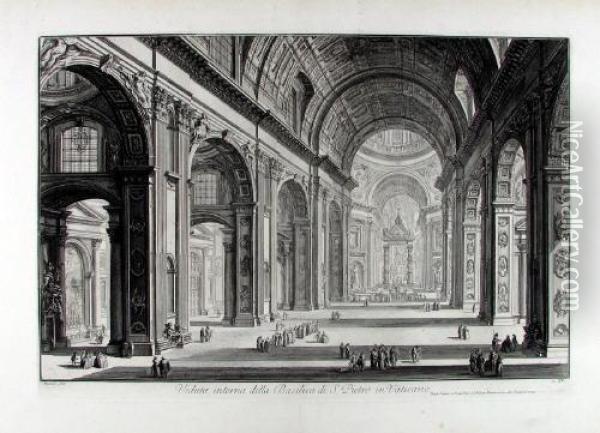 Veduta Interna Della Basilica Di S. Oil Painting - Giovanni Battista Piranesi