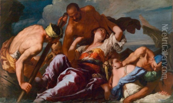 Agrippina Vom Schiffbruch Gerettet Oil Painting - Antonio Zanchi