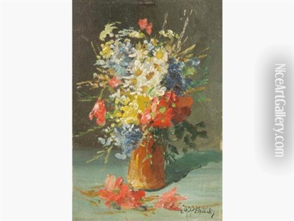 Bouquets De Fleurs Dans Un Vase Oil Painting - Jacques Van Coppenolle