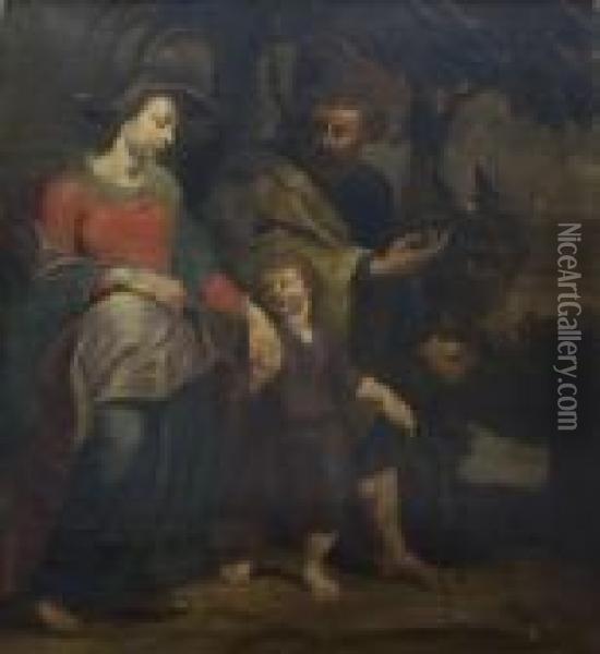 Flucht Nach Agypten Oil Painting - Pietro Da Cortona (Barrettini)