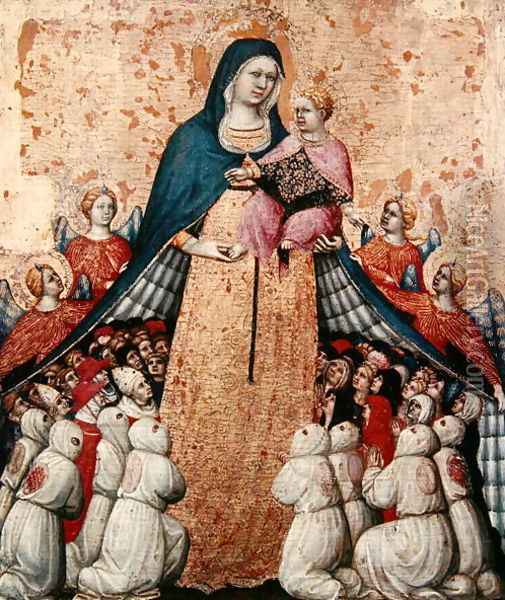 Virgin of the Misericordia Oil Painting - Domenico da Montepulciano Pietro di