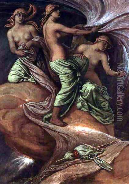 The Three Fates Oil Painting - Elihu Vedder
