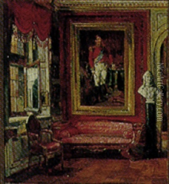 Interior Fra Chr. Viii's Vaerelse Pa Rosenborg Oil Painting - Hans Peter Lindeburg