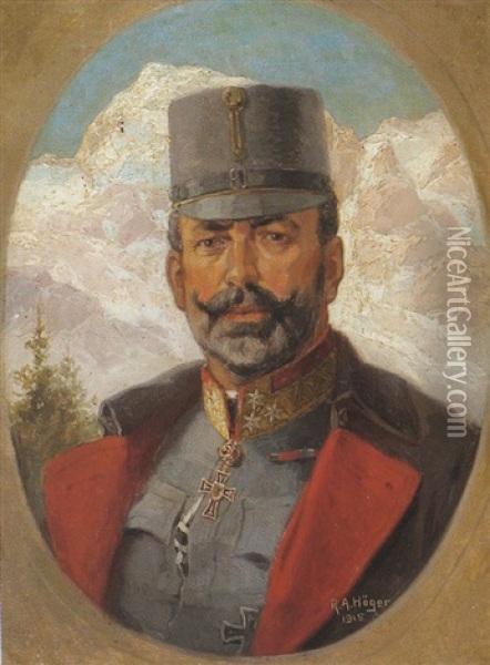 Feldmarschall Erzherzog Eugen Oil Painting - Rudolf Alfred Hoeger